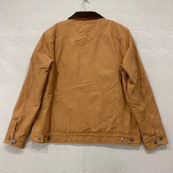 Woolrich Chore Jacket Mens 2XL Brown Canvas Sherpa Lined Corduroy Collar Barn - Picture 4 of 13